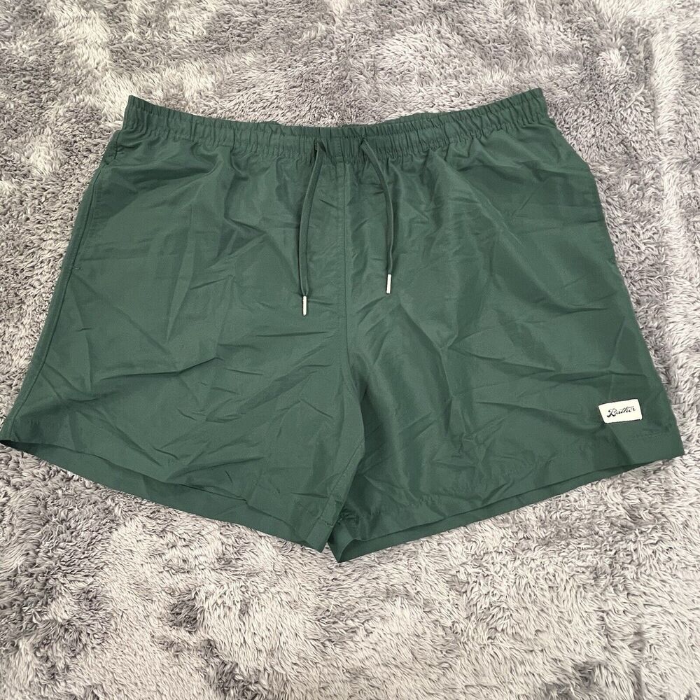 Bather Swim Trunks Shorts Mens XXL 2XL Green Elastic Waist Drawstring Lined NEW